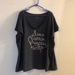 Gray work in progress tee